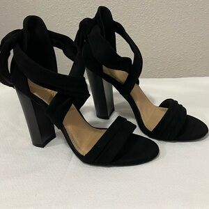 VENUS Black Strappy Heels